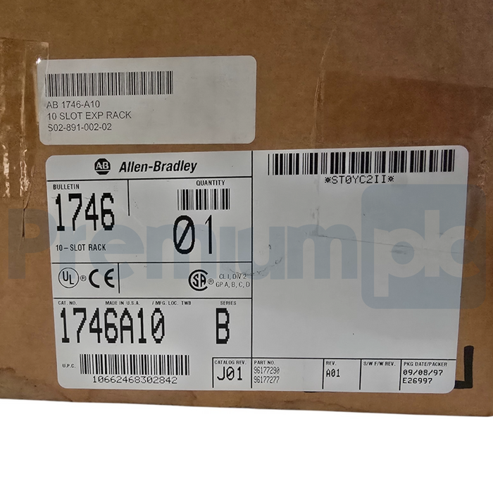 ALLEN BRADLEY 1746-A10 /B SLC 500 10-SLOT MODULAR CHASSIS / RACK 1746A10 NSMP