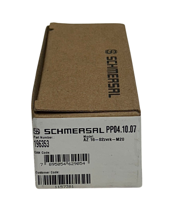 SCHMERSAL AZ 16-02ZVRK-M20 / 37AH8944 SAFETY SWITCH W/ SEPARATE ACTUATOR NSMP