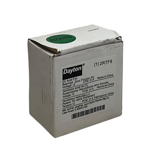 DAYTON 2RTF9 DC AXIAL FAN ZERO FRICTION AIR BEARINGS 12V 31.5CFM OEM NSMP
