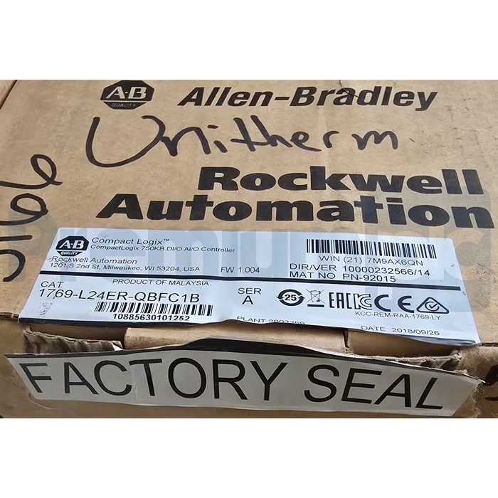 Allen Bradley 1769-L24ER-QBFC1B /A CompactLogix 5370 L2 750KB Controller NSMP