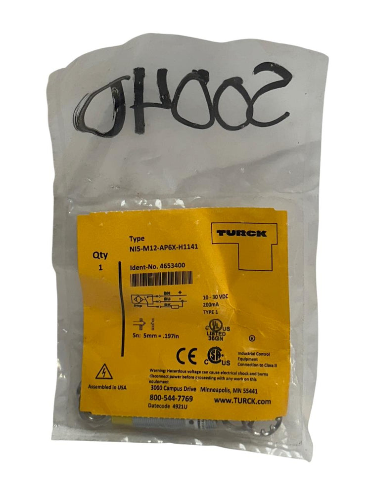 TURCK NI5-M12-AP6X-H1141 / 4653400 INDUCTIVE PROXIMITY SENSOR 10-30VDC 5mm NSFS
