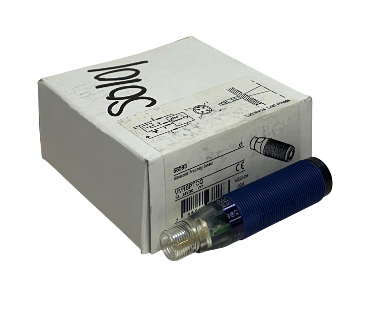TELEMECANIQUE VM18PTOQ / 68593 ULTRASONIC PROXIMITY SENSOR 12-24VDC PNP NSMP
