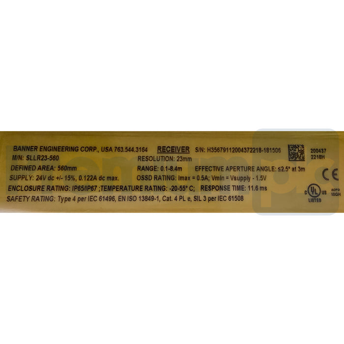 BANNER SLLE23-560 (89302) SLLR23-560 (89325) EZ-SCREEN LS Light Curtain Set NSNP