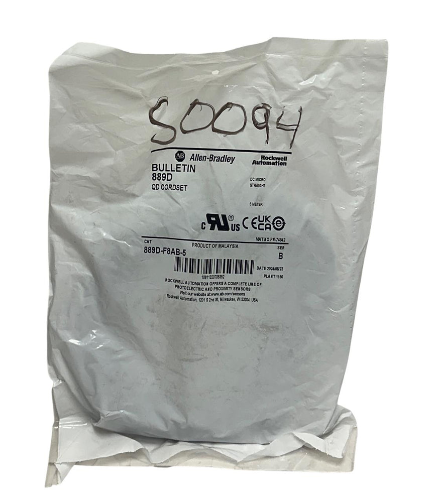 ALLEN BRADLEY 889D-F8AB-5 /B BULLETIN 889D DC MICRO QD CORDSET STRAIGHT 5M NSFS