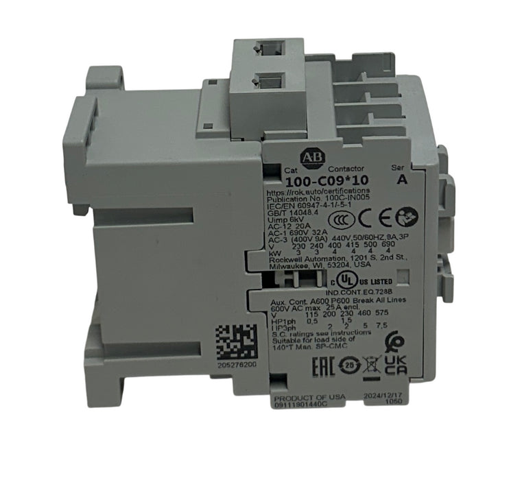 ALLEN BRADLEY 100-C09KJ10 /A BULLETIN 100 IEC CONTACTOR 24VAC 3-POLE OEM NSMP