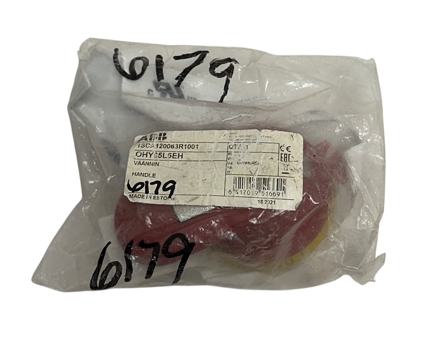 ABB 1SCA120063R1001 / OHY65L6EH ROTARY DISCONNECT HANDLE PISTOL TYPE RED NSFS