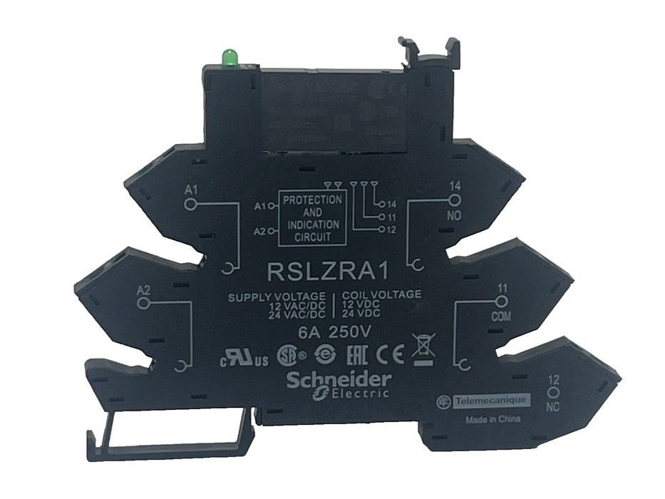 LOT OF 4 Schneider Electric RSLZRA1 Plug-In Socket 12-24 V AC/DC, DIN-rail NSNP