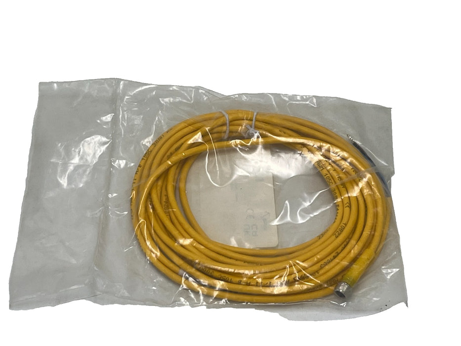 LOT OF 4 TURCK PKG 3M-5 M8 Female Straight 3-Pin Cordset 5 m Yellow U2515-7 NSMP