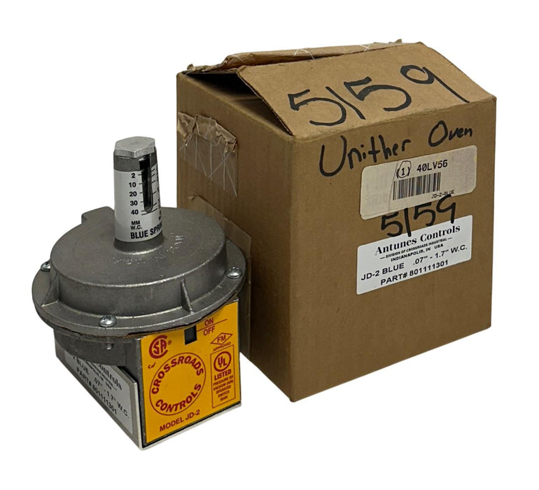 ANTUNES CONTROLS JD-2 BLUE / 801111301 AIR PRESSURE SWITCH .07''-1.7''WC NSMP