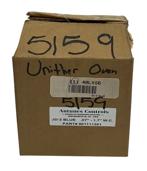 ANTUNES CONTROLS JD-2 BLUE / 801111301 AIR PRESSURE SWITCH .07''-1.7''WC NSMP