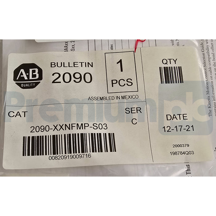 Allen Bradley 2090-XXNFMP-S03 /C MP Series Motor Feedback Cable Non-Flex 3m NSFS