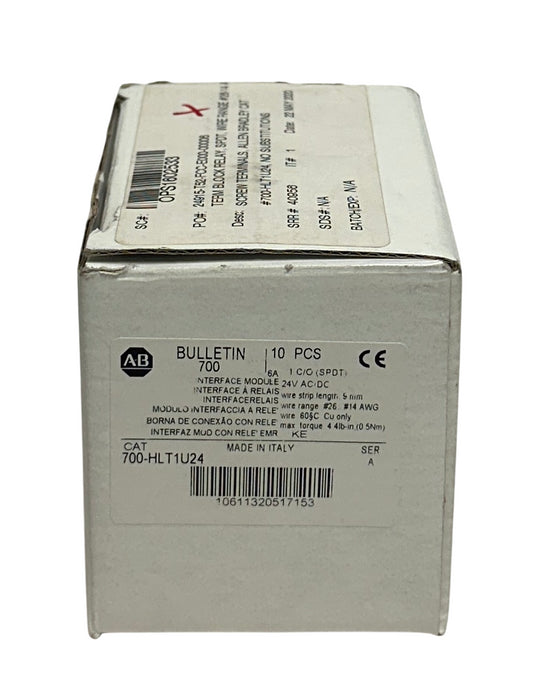10 ALLEN BRADLEY 700-HLT1U24 /A BULLETIN 700 INTERFACE MODULES 24VAC/DC NSMP