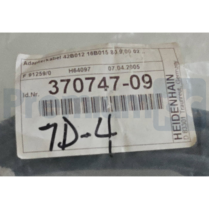 HEIDENHAIN 370747-09 Encoder Adapter Cable 42B012 12-P D-sub 15-P Length 9m NSMP