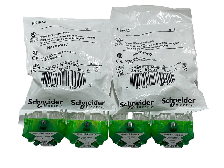 LOT OF 6 Schneider Electric 9001KA2 SER. K CONTACT BLOCK 1NO 600V 30mm NSNP