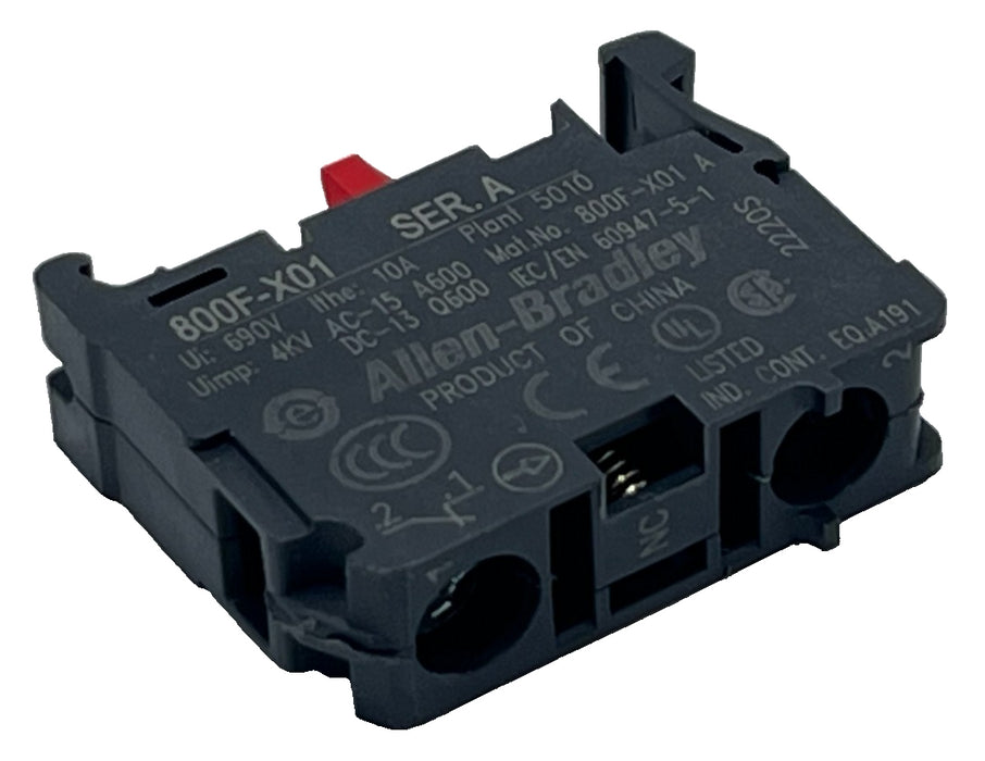 LOT OF 5 Allen-Bradley 800F-X01 Ser A Contact Block 22.5mm 1 N.C Screw Terminal