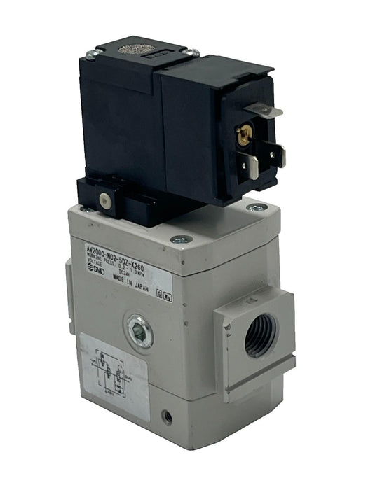 SMC AV2000-N02-5DZ-X260 Soft Start-Up Valve 1/4" NPT 24VDC White Body NSNP