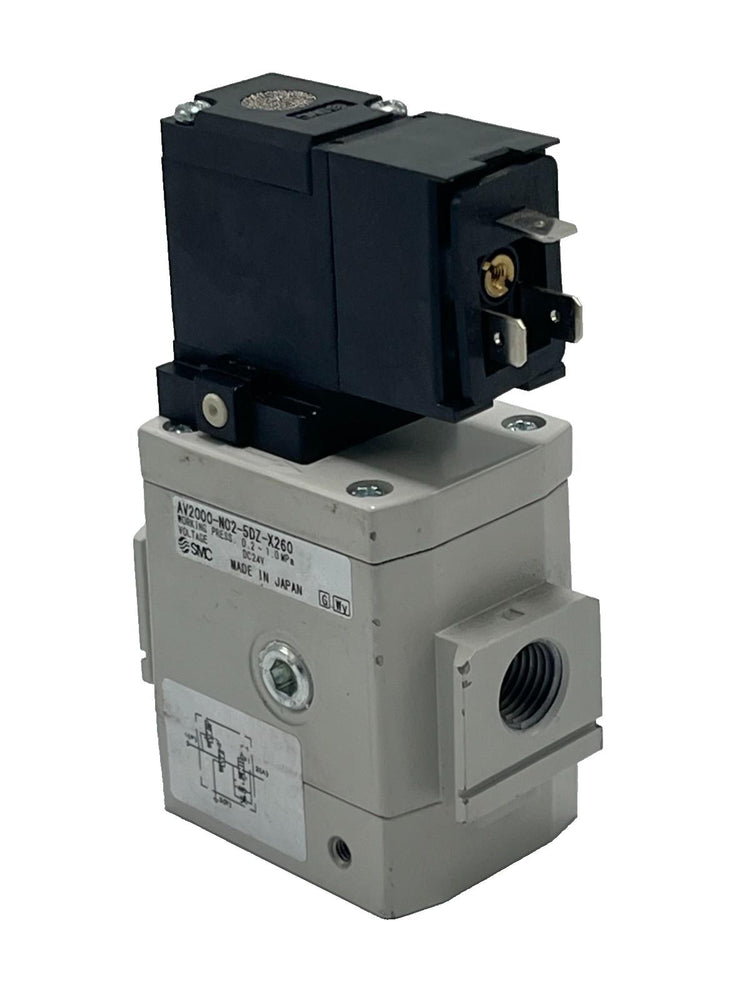 SMC AV2000-N02-5DZ-X260 Soft Start-Up Valve 1/4" NPT 24VDC White Body NSNP