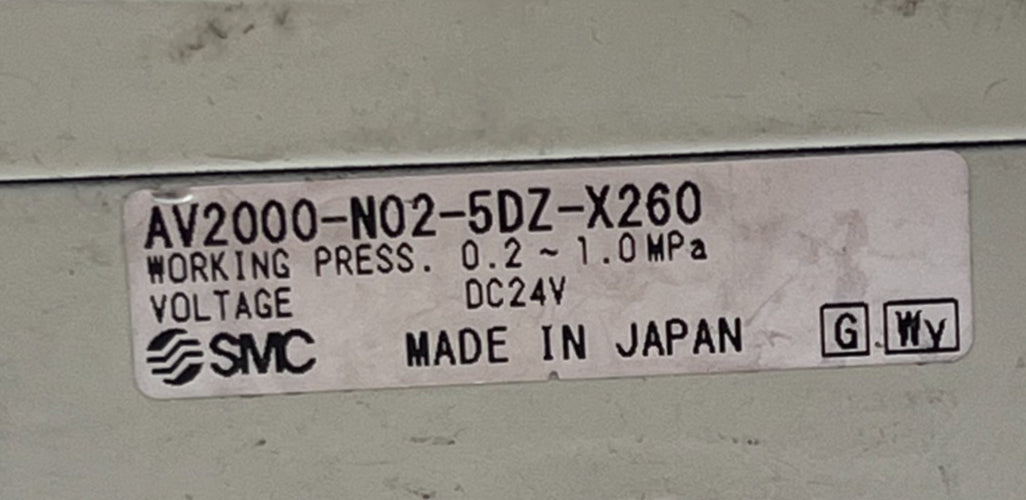 SMC AV2000-N02-5DZ-X260 Soft Start-Up Valve 1/4" NPT 24VDC White Body NSNP