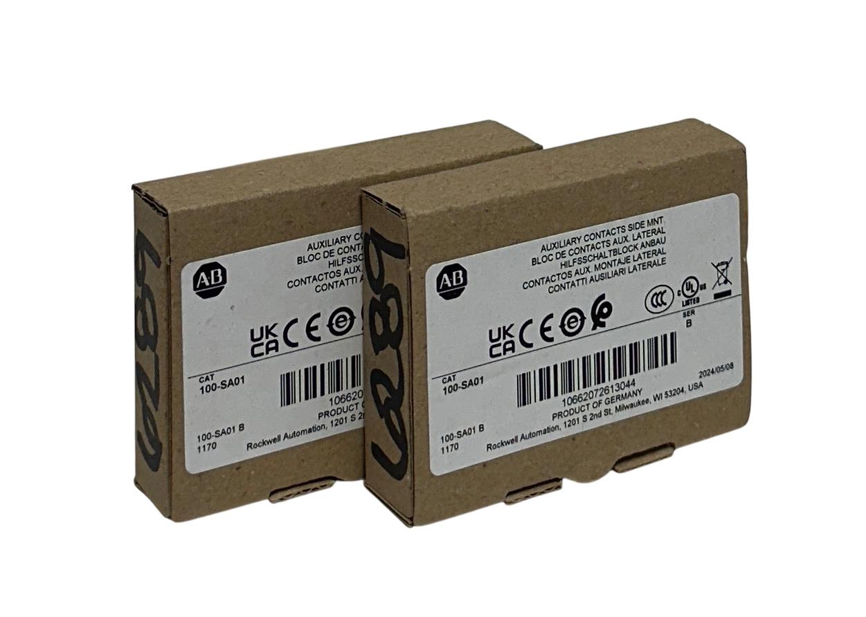 2 ALLEN BRADLEY 100-SA01 /B BULLETIN 100 AUXILIARY SIDE MOUNT CONTACTS 1P NSMP