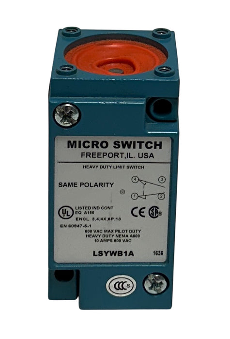 HONEYWELL LSYWB1A MICRO SWITCH LIMIT SWITCH 600VAC 10A *MISSING PLUNGER NSNP