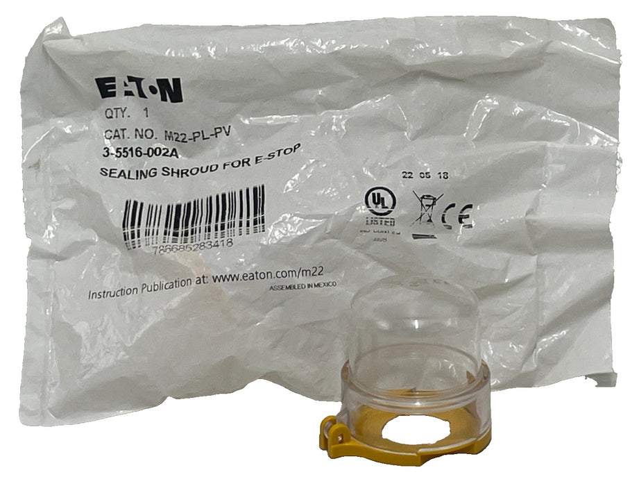 (2) Eaton M22-PL-PV Sealing Shroud for 22.5mm Pushbutton E-Stop Clear Cover IP65