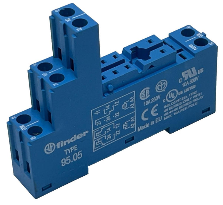 Finder Type 95.05 Relay Socket 8-Pin 10A 250V DIN Rail/Panel Mount NSNP