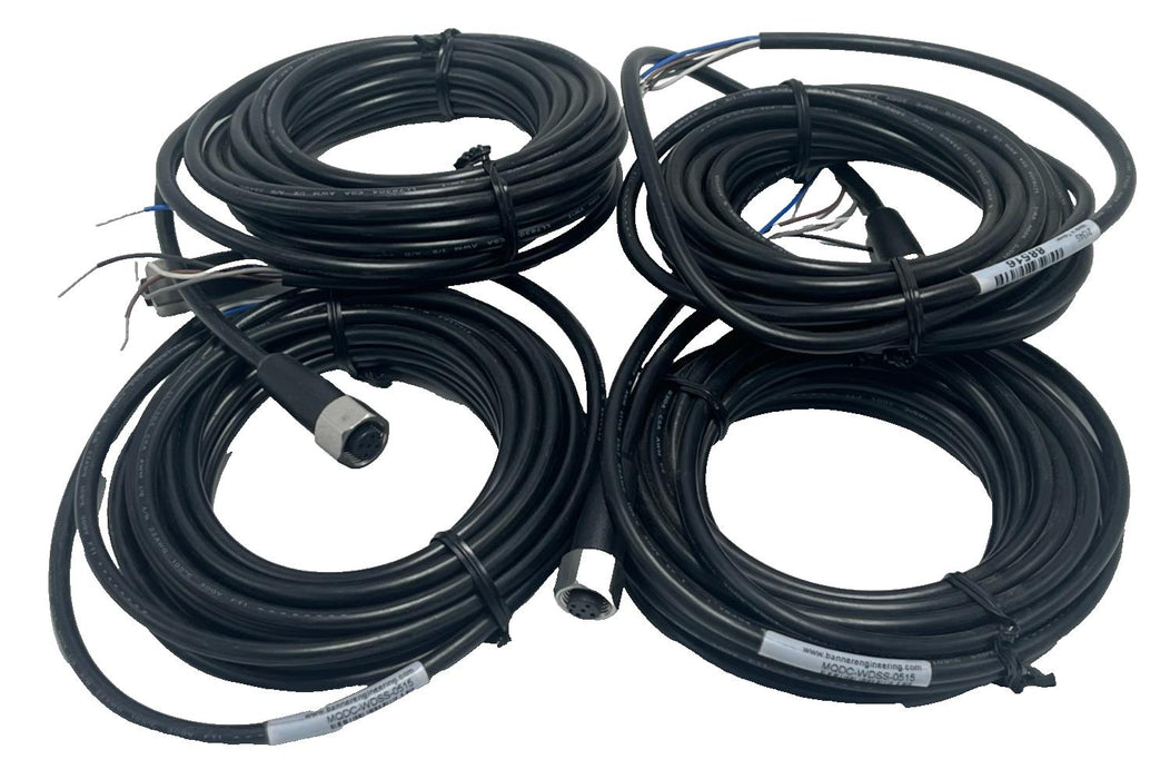 (4) BANNER MQDC-WDSS-0515 CORDSET M12 FEMALE STRAIGHT 5M MQDCWDSS0515, NSNP