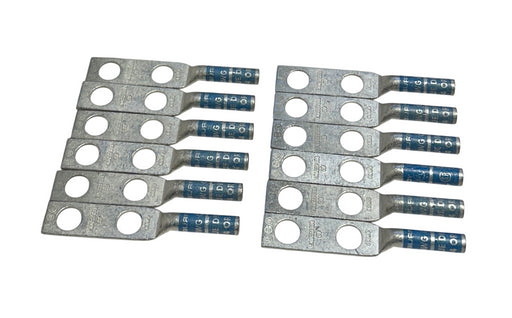 12 BURNDY YA6C2TC38 / 50235R COPPER COMPRESSION LUGS 6AWG BLUE HYLUG 374/7 NSMP