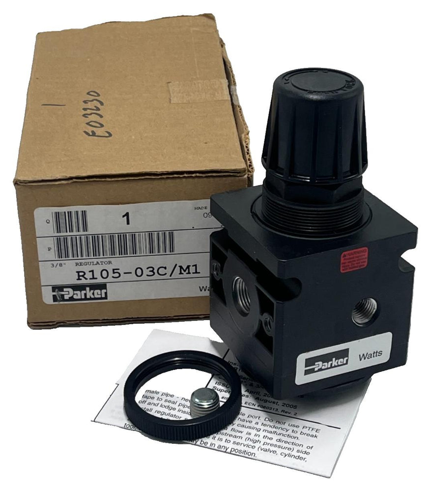 Parker Watts R105-03C M1 R10 Ser. Compact Air Pressure Regulator 3/8" NPT, NSMP