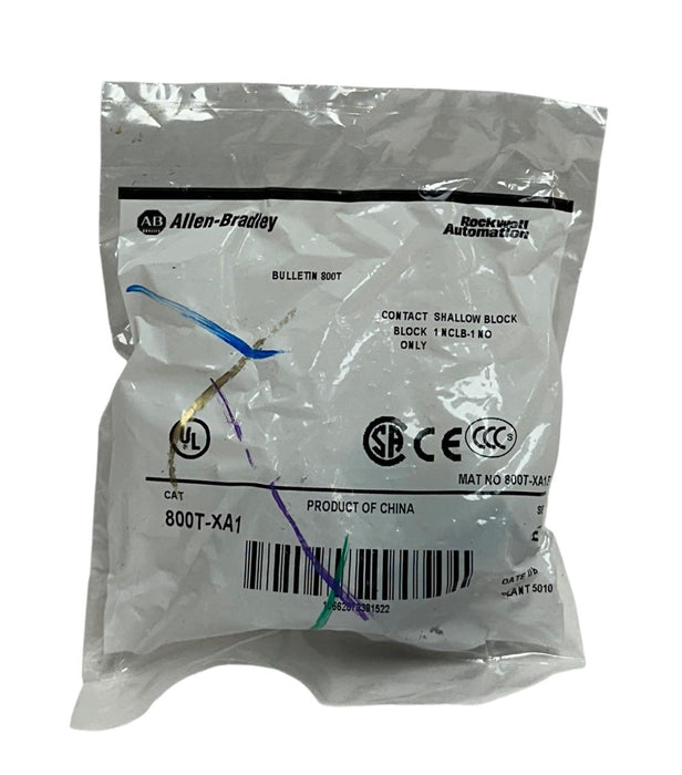 ALLEN BRADLEY 800T-XA1 /E BULLETIN 800T SHALLOW CONTACT BLOCKS 30mm 800TXA1 NSFS