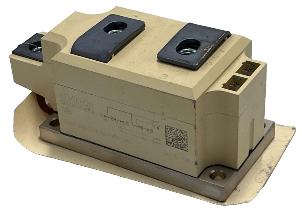 (2)  GE SEMIKRON SKKT250 Dual SCR Module 250A 1400V 104X125DC053 Thyristor Diode