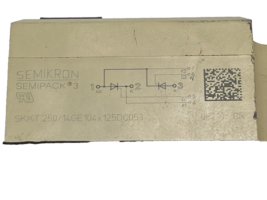 (2)  GE SEMIKRON SKKT250 Dual SCR Module 250A 1400V 104X125DC053 Thyristor Diode