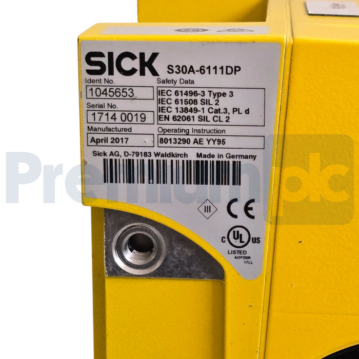 SICK S30A-6111DP - 1045653 S3000 PROFINET IO Professional Safety Laser Scanner