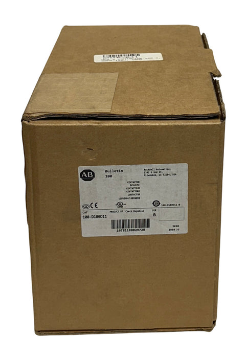 ALLEN BRADLEY 100-D180D11 /B BULLETIN 100 IEC CONTACTOR 180A 3-P 110/120VAC NSMP