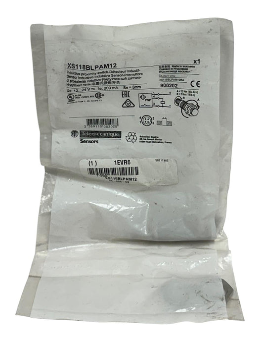 TELEMECANIQUE XS118BLPAM12 INDUCTIVE PROXIMITY SENSOR 12-24VDC 200mA 5mm NSMP