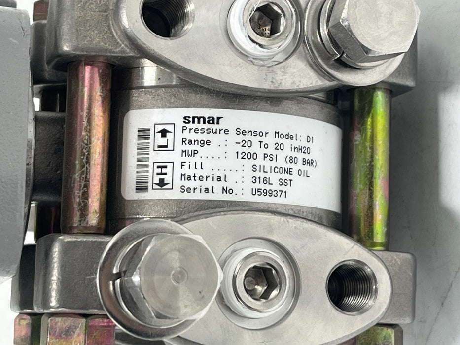 SMAR LD301 PRESSURE TRANSMITTER ASSEMBLY  W/ SENSOR: D1 & MANIFOLD: M-650S6P-VC