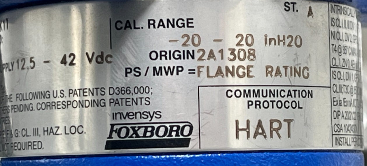 FOXBORO IGP20-TS3B01F-M2L1B1K1T SMART PRESSURE TRANSMITTER 0-150 psi