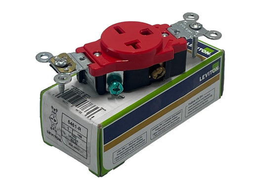 LEVITON 5461-R Duplex Receptacle Industrial Red 20A 125V NEMA 5-20R, NSMP