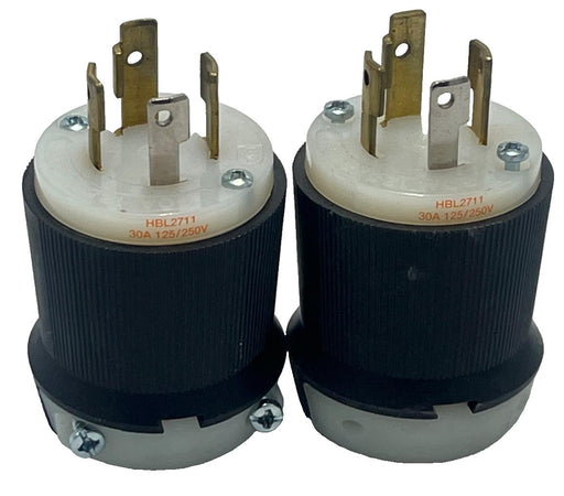 (2) HUBBELL HBL2711 Twist-Lock Industrial Plug 30A 125/250V