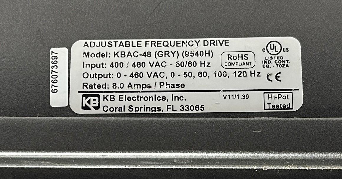 KB GENESIS KBAC-48 (GRY) / 9540H KBAC SERIES AC MOTOR SPEED CONTROL 5HP 8A USNP