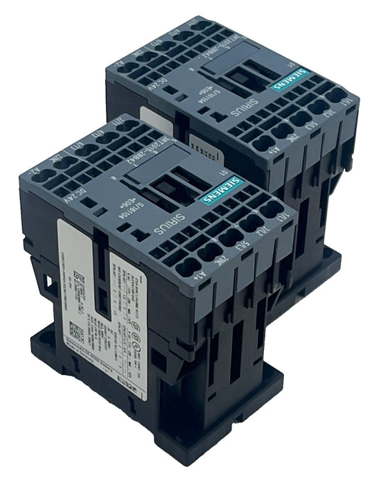 2 SIEMENS Sirius 3RT2015-2BB42 Contactor 7A 24VDC 3-Pole Size S00 DIN Rail Mount
