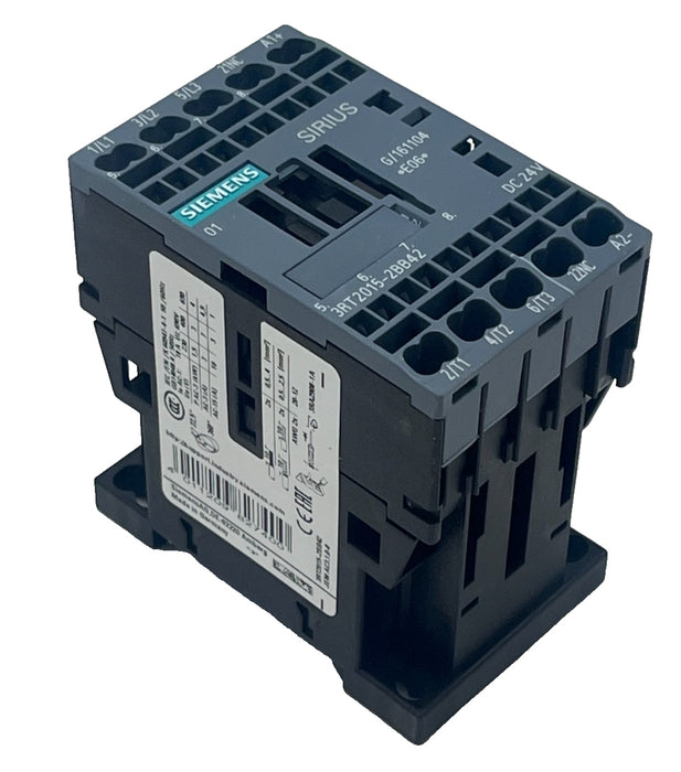 2 SIEMENS Sirius 3RT2015-2BB42 Contactor 7A 24VDC 3-Pole Size S00 DIN Rail Mount