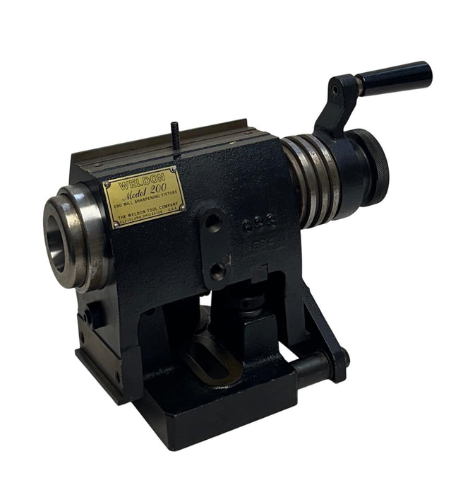 THE WELDON TOOL COMPANY MODEL 200 END MILL SHARPENING FIXTURE AIRFLOW USNP