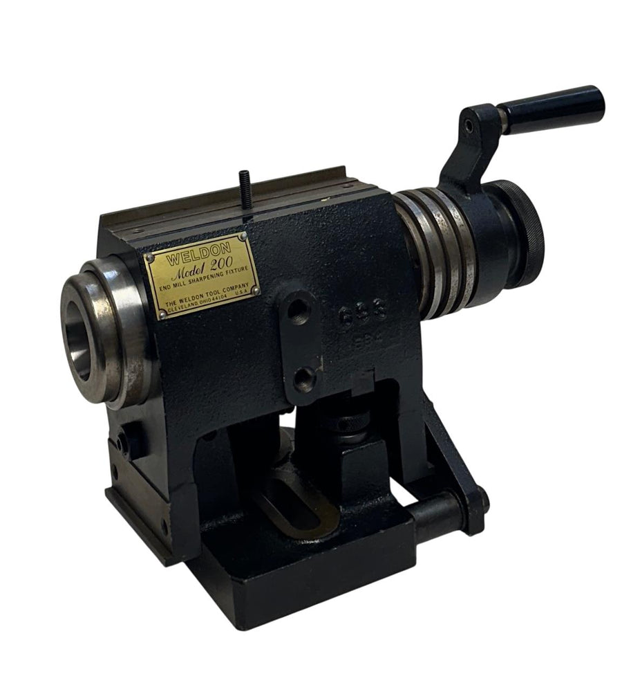 THE WELDON TOOL COMPANY MODEL 200 END MILL SHARPENING FIXTURE AIRFLOW USNP