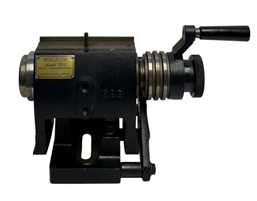 THE WELDON TOOL COMPANY MODEL 200 END MILL SHARPENING FIXTURE AIRFLOW USNP
