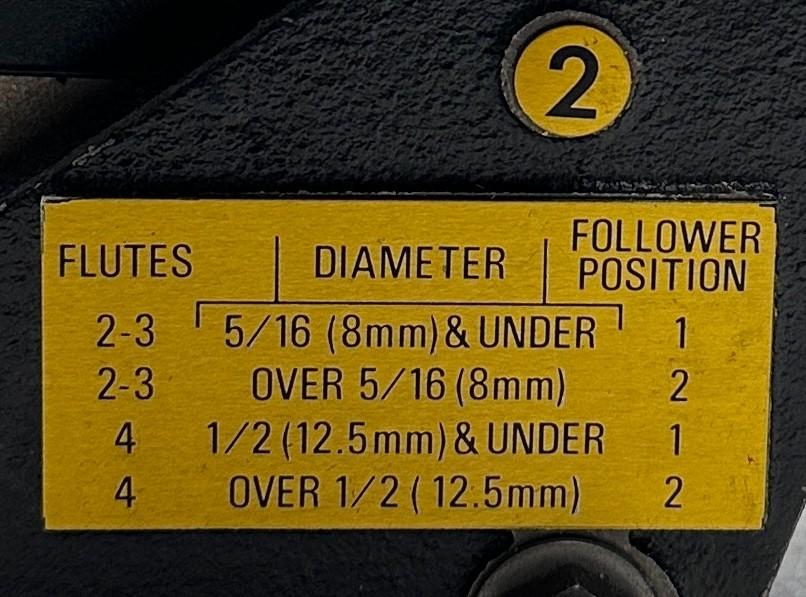 THE WELDON TOOL COMPANY MODEL 200 END MILL SHARPENING FIXTURE AIRFLOW USNP