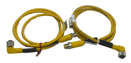 (2) LUMBERG RST 4-RKWT M12 Male Straight to Female Right Angle 4-Pin Cordsets