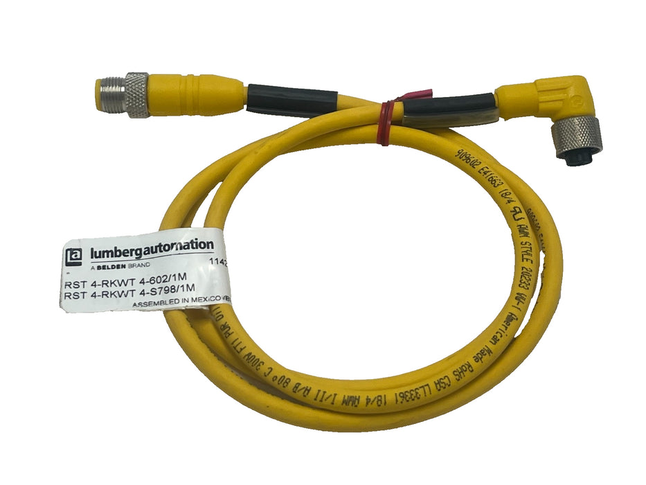 (2) LUMBERG RST 4-RKWT M12 Male Straight to Female Right Angle 4-Pin Cordsets