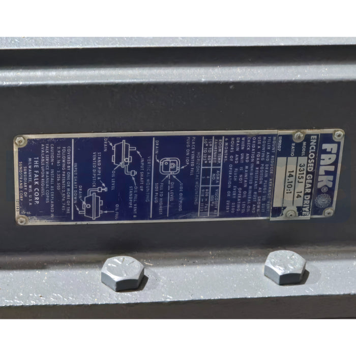 FALK 3315J-14 / 3315J14 Enclosed Gear Drive | 14.10:1 Ratio Speed Reducer 3315J