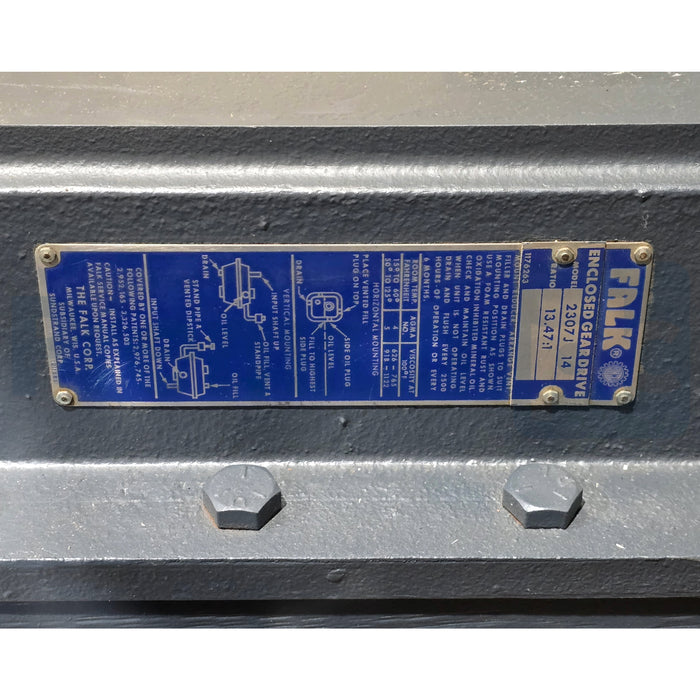 FALK 2307J-14 / 2307J14 QuaDrive Enclosed Gear Drive 13.47:1 Ratio Speed Reducer